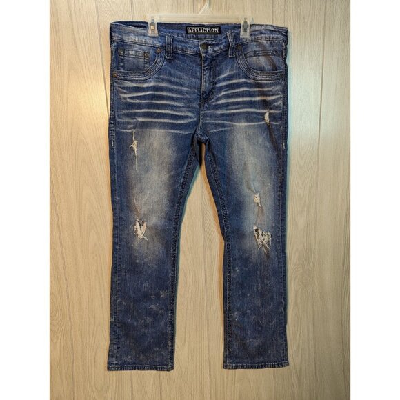 Affliction Other - Affliction Black Premium Blake Mens Blue Jeans Denim Size 36 40x32 Distressed